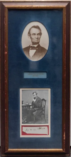 Abraham Lincoln Signature C. 1863 Unique Vintage - $60K APR w/ CoA!
