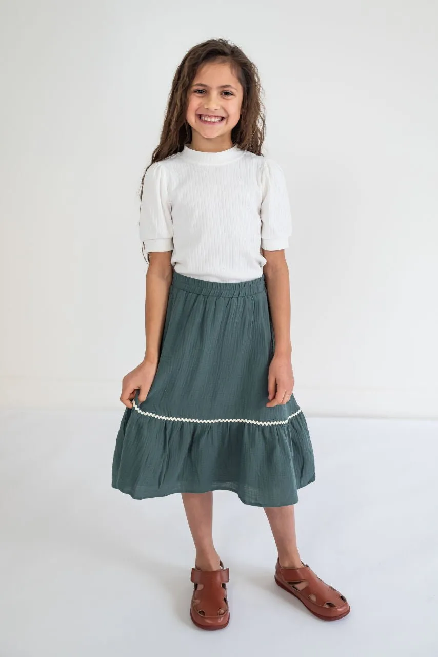 Adler Girls Ribbed Top in Cream