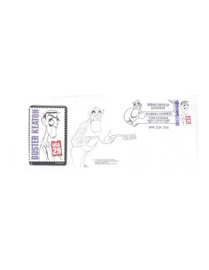 Al Hirschfeld Signed First Day Cover of Buster Keaton - $1K APR Value w/ CoA!