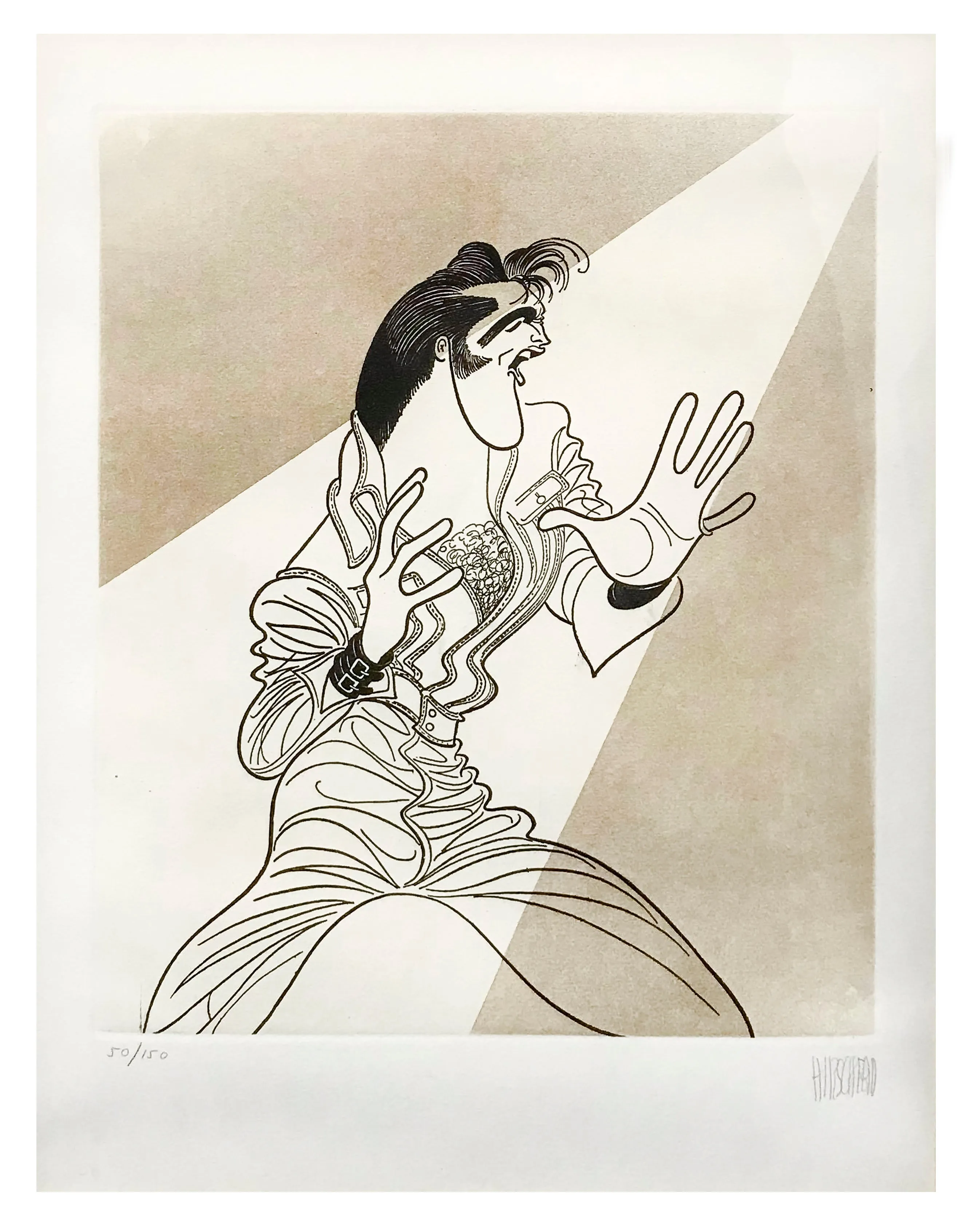 Albert Hirschfeld "Elvis" Signed C.1993 Limited Edition Etching  $15K APR W/CoA!