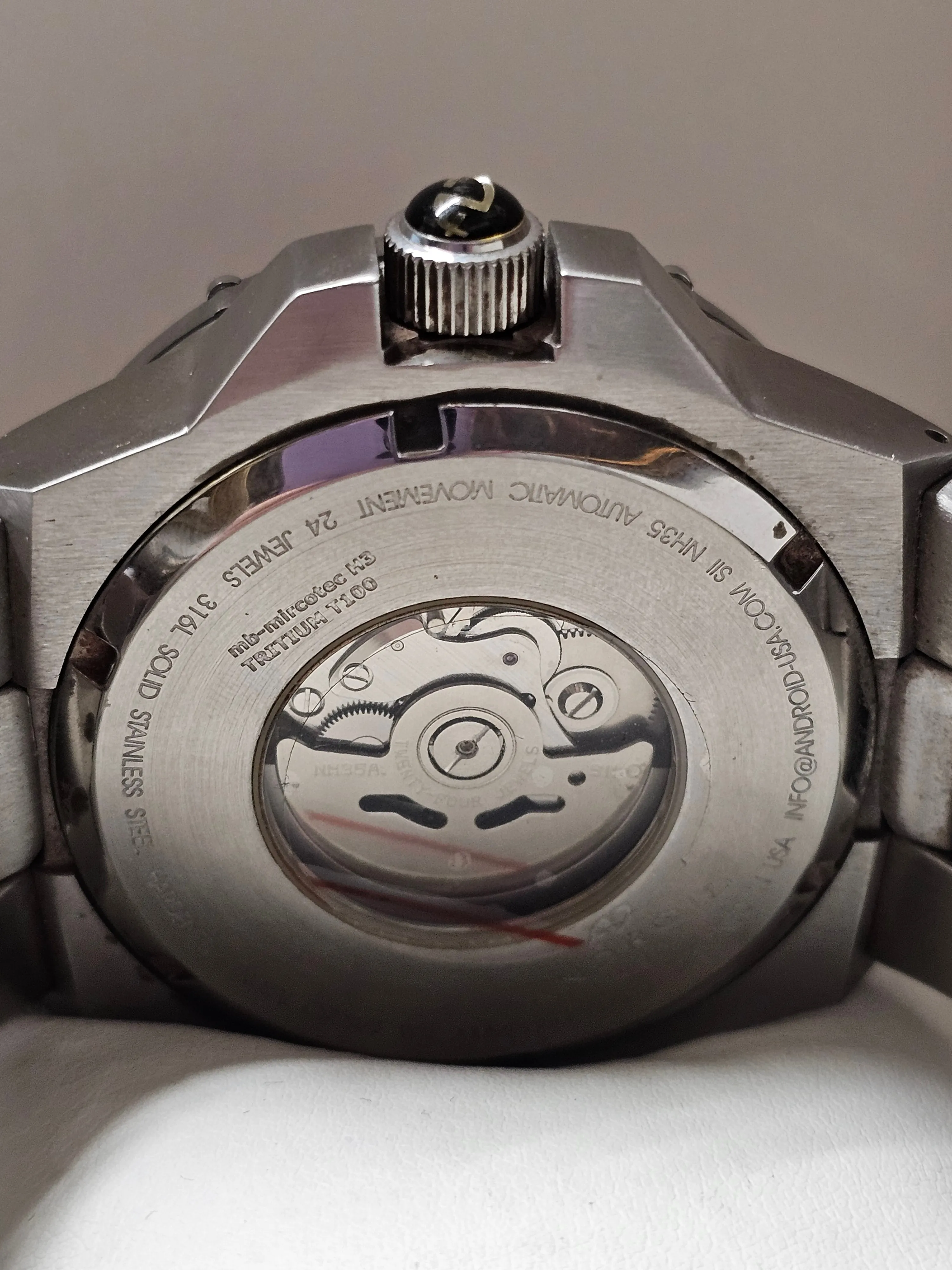 ANDROID Unique Orange Dial Date Feature Waterproof660FT Watch - $3.5K APR w/ COA