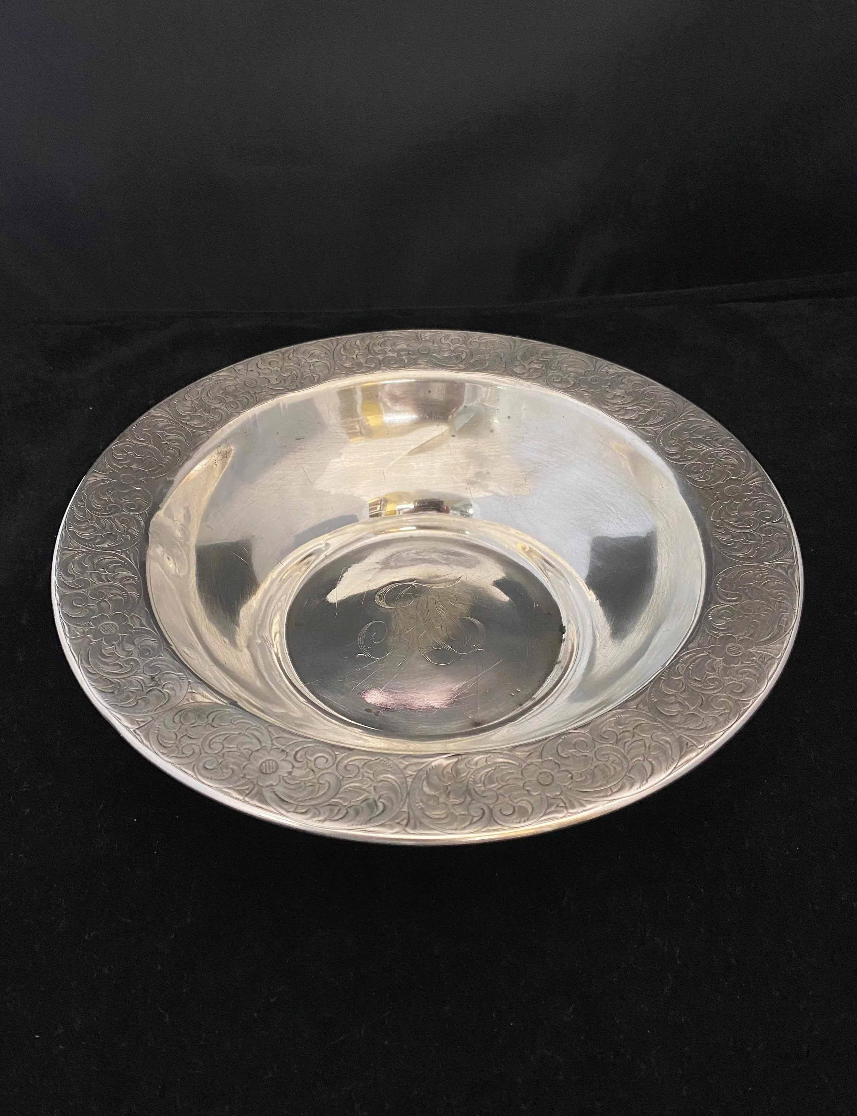Antique C. Early 1900s Monogrammed Sterling Silver Bowl - $2K APR Value w/ CoA!