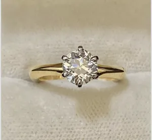 Antique Design SYG w Old Mine Diamond Solitaire Engagement Ring - $30K APR w/CoA
