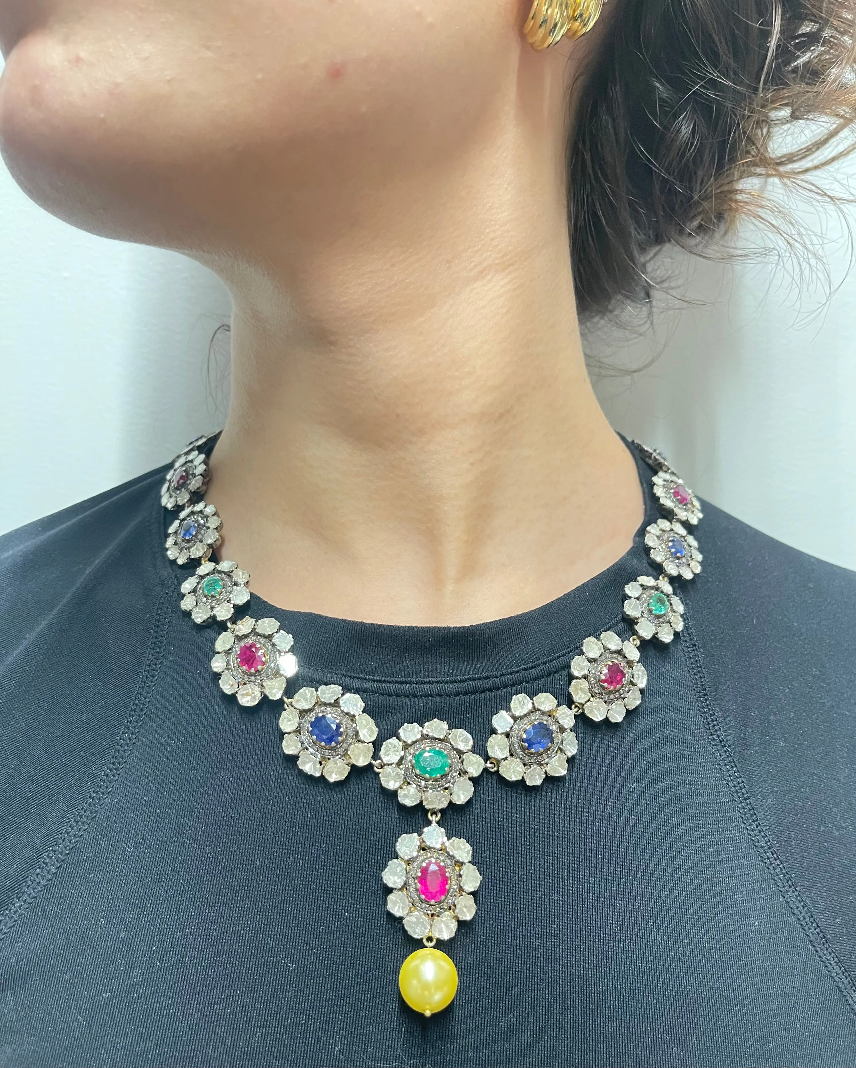 Antique Gemstone Necklace w/ Pearls, Diamonds, Rubies & More - $200K APR w/ CoA!