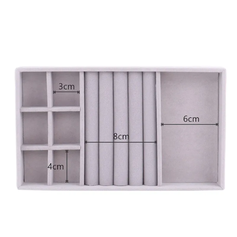 Anyhouz Jewelry Storage Grey Design F Display Tray Drawer Storage Jewellery Holder For Ring Earrings Necklace Bracelet