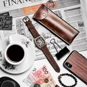 ARIES GOLD AUTOMATIC INFINUM CRUISER ROSE GOLD STAINLESS STEEL G 9018 RG-BK BROWN LEATHER STRAP MEN'S WATCH