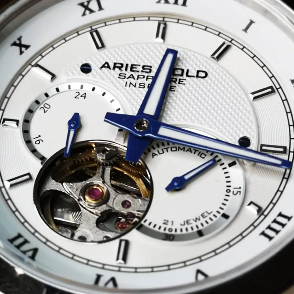 ARIES GOLD AUTOMATIC INFINUM FORZA SILVER STAINLESS STEEL G 9001 S-W MEN'S WATCH