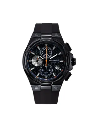 Aries Gold Monarch Black Stainless Steel Hi-Tech Black Synthetic Strap G 7312 BK-BKOR Watch