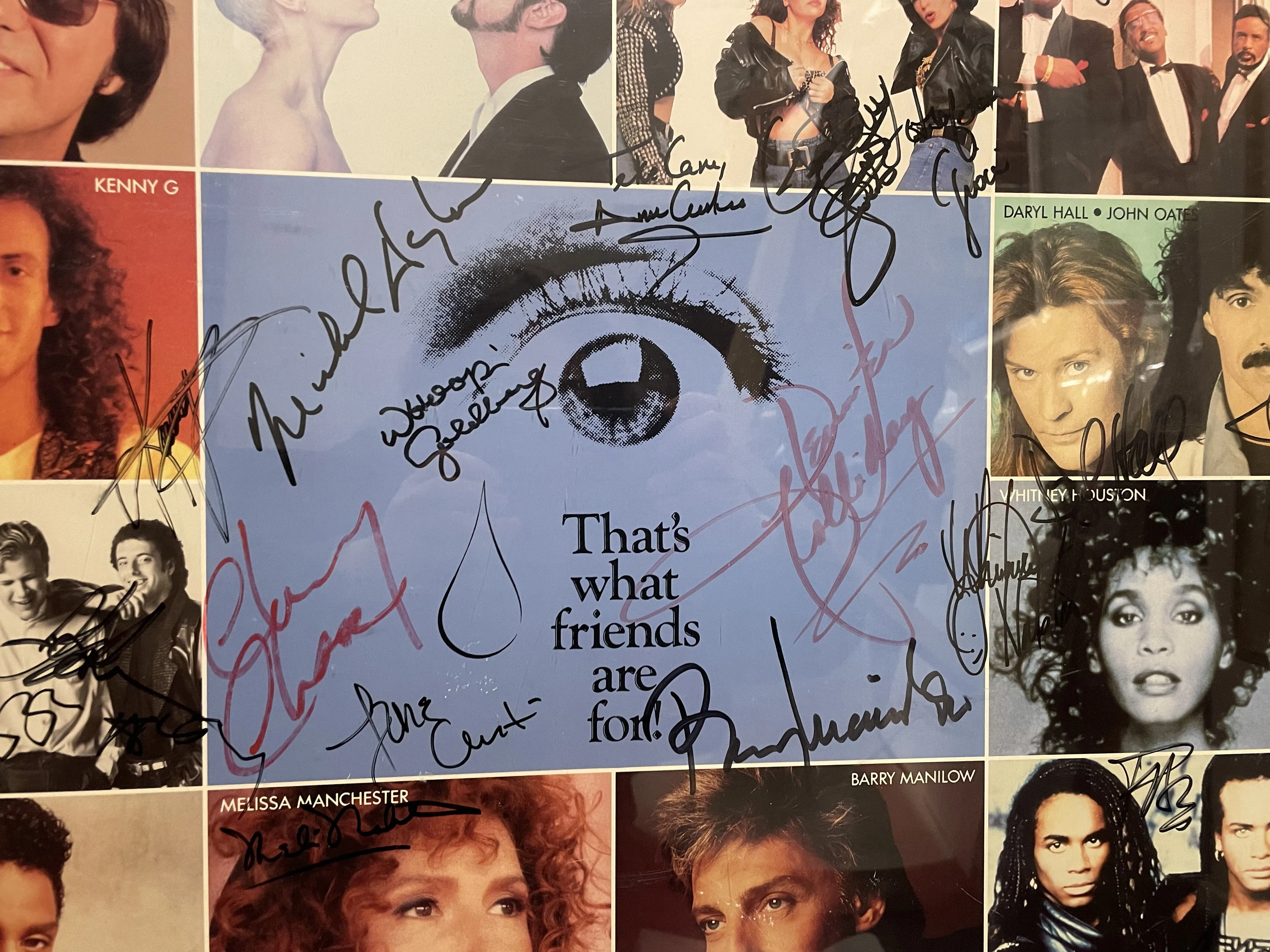Arista 15th Anniversary Concert 1990 Original Promo Poster Signed By Whitney Houston   More - $150K APR w COA!