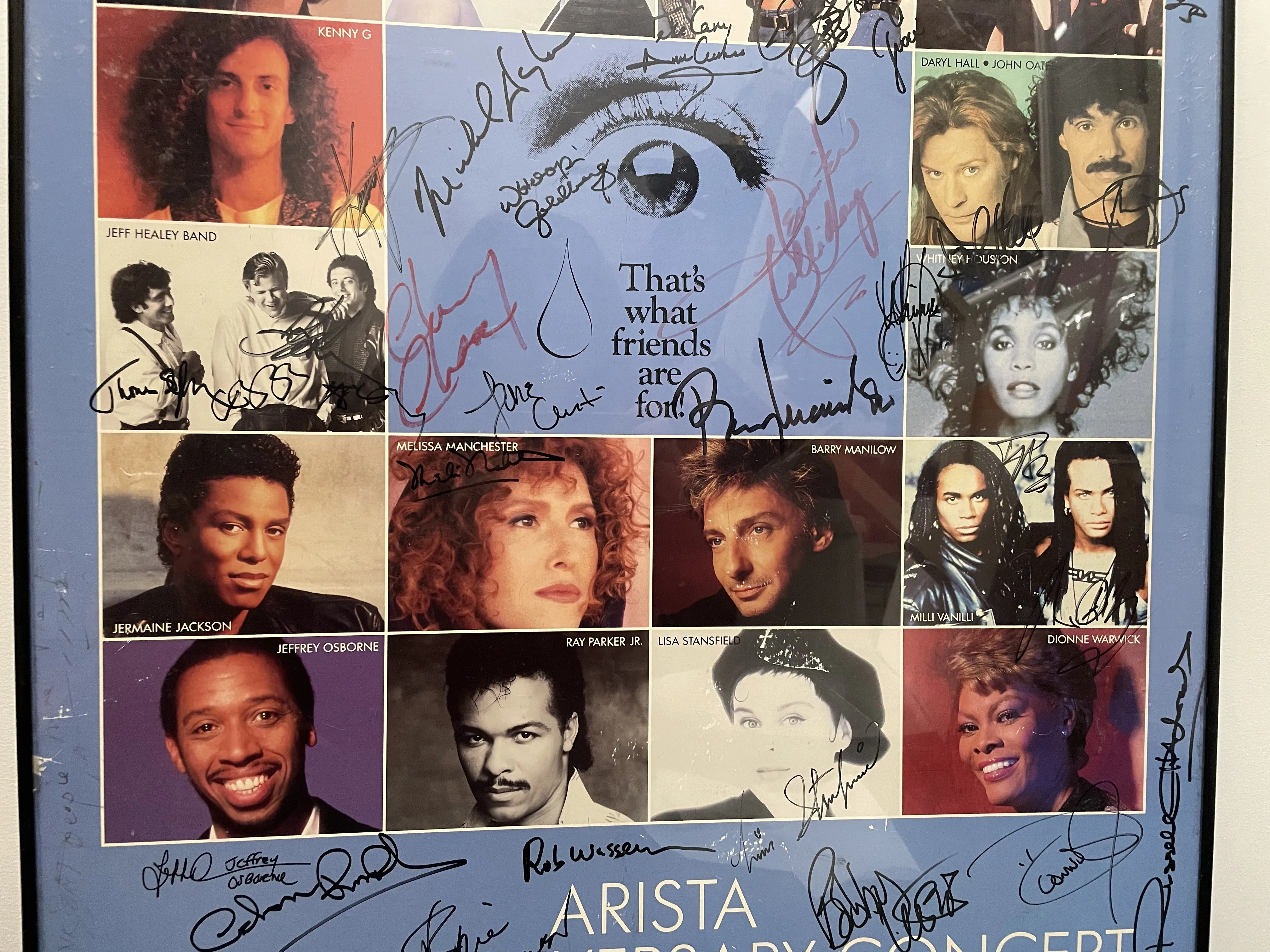 Arista 15th Anniversary Concert 1990 Original Promo Poster Signed By Whitney Houston   More - $150K APR w COA!