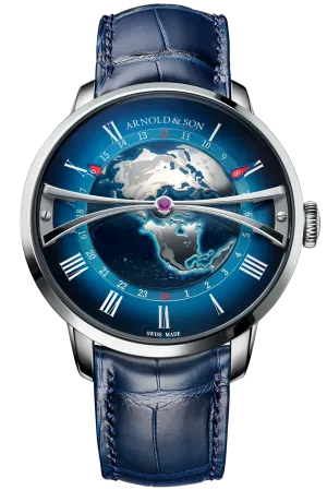 Arnold & Son Watch Globetrotter Steel Blue Limited Edition