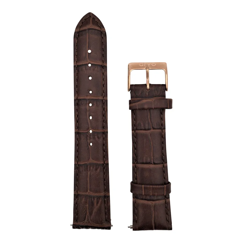 Arvo Watch Band Alligator Print Stitched Leather by Arvo