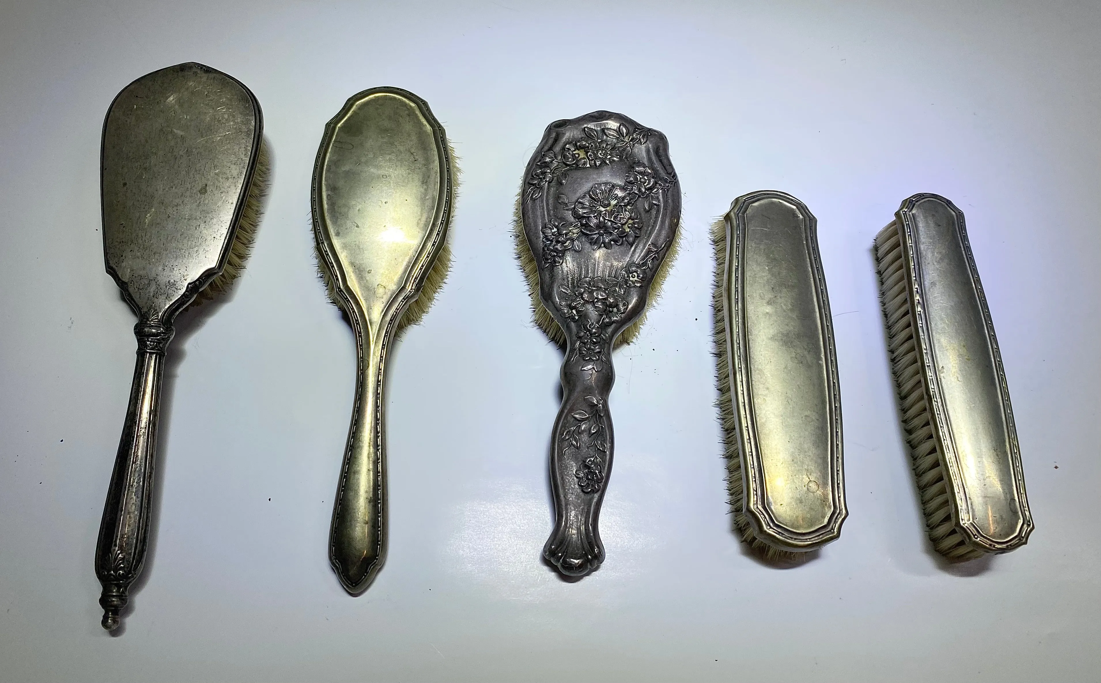 Assorted Silver Brushes 5-Piece - $3K APR Value w/ CoA!