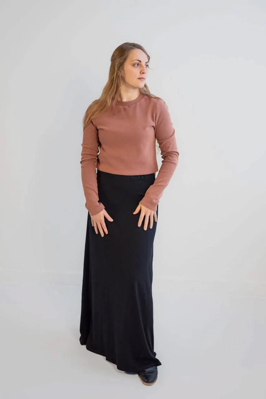 Aubrey Knit Maxi Skirt in Black - FINAL SALE
