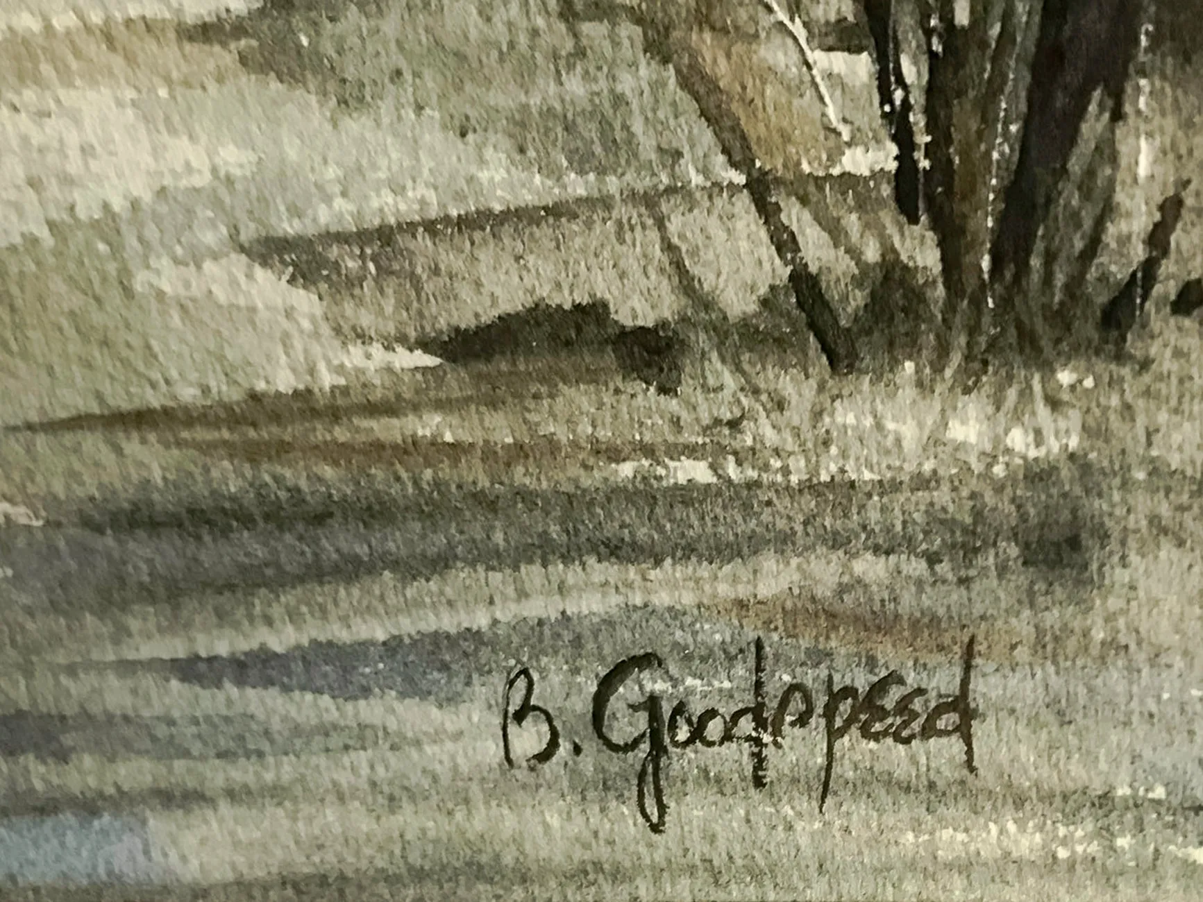 BARBARA GOODSPEED C.1960 Landscape Watercolor & Gouache on Paper - $2K APR w/CoA