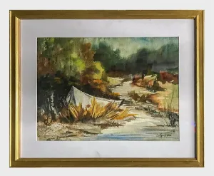 BARBARA GOODSPEED C.1960 Landscape Watercolor & Gouache on Paper - $2K APR w/CoA