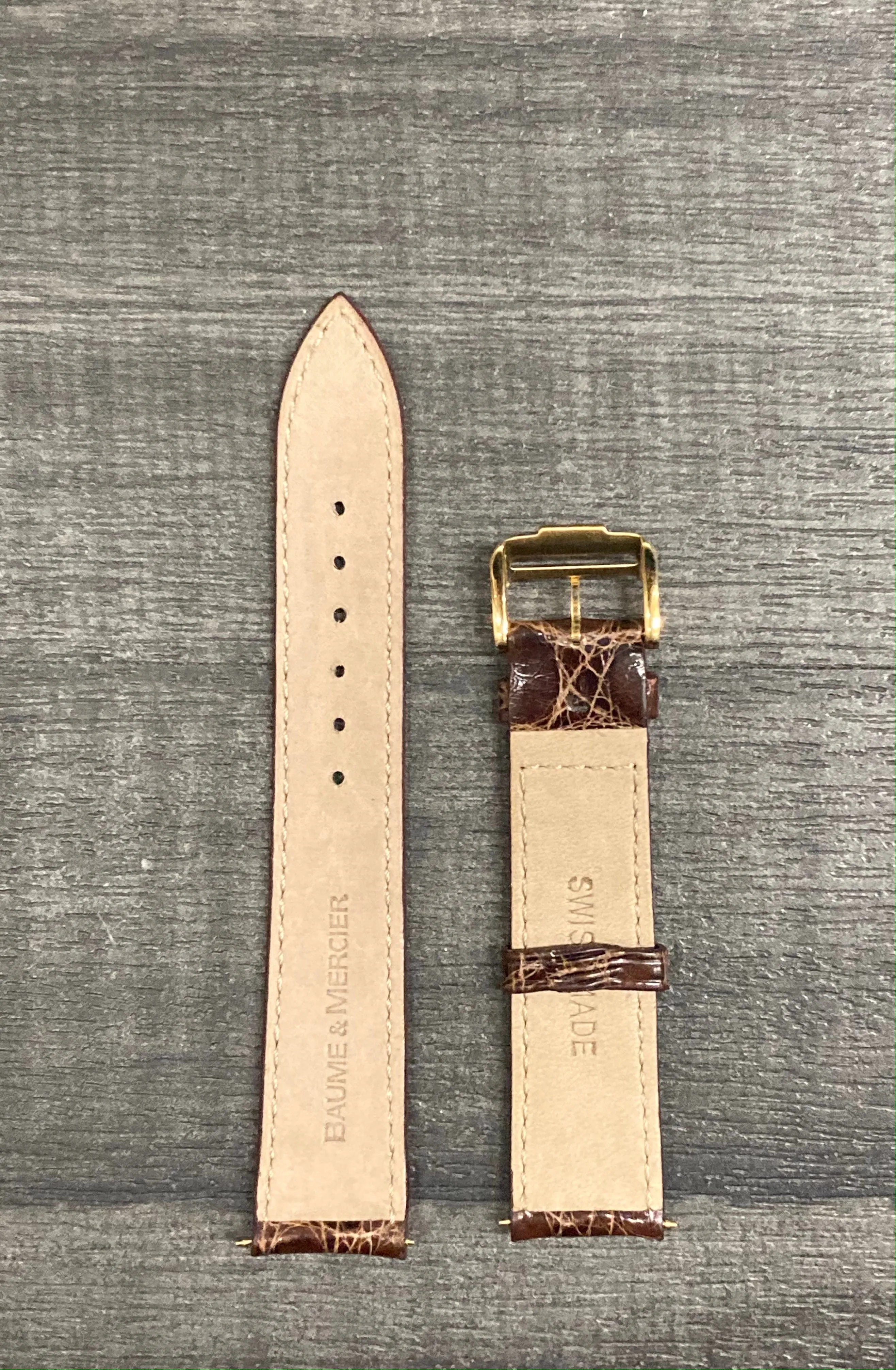 BAUME & MERCIER Brown Crocodile Watch Strap - $600 APR VALUE w/ CoA! ✓