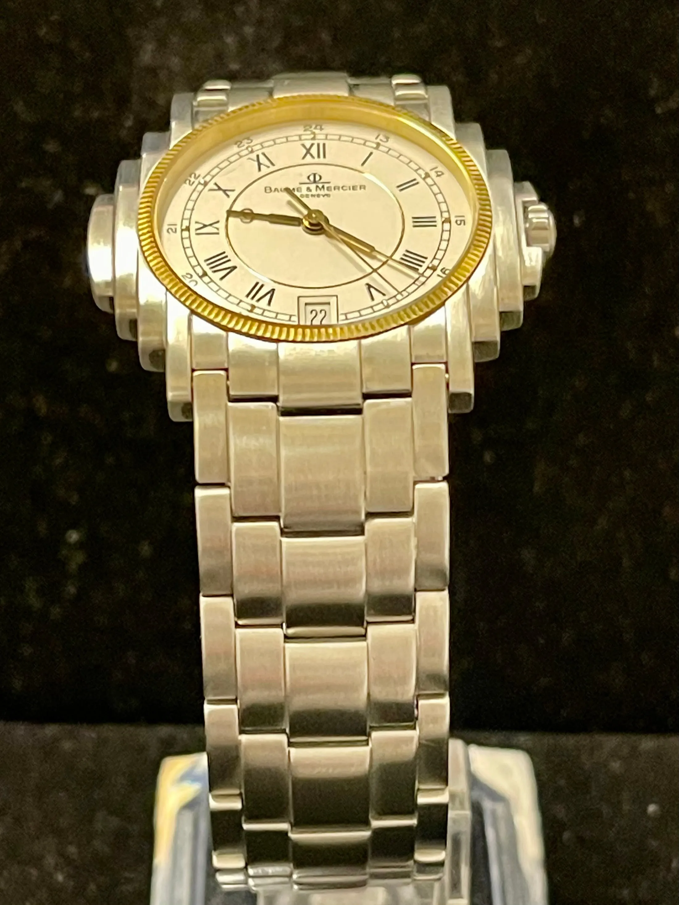Baume & Mercier Chrysler Art Deco Designer SS & YGP Men's Watch - $10K APR w/COA