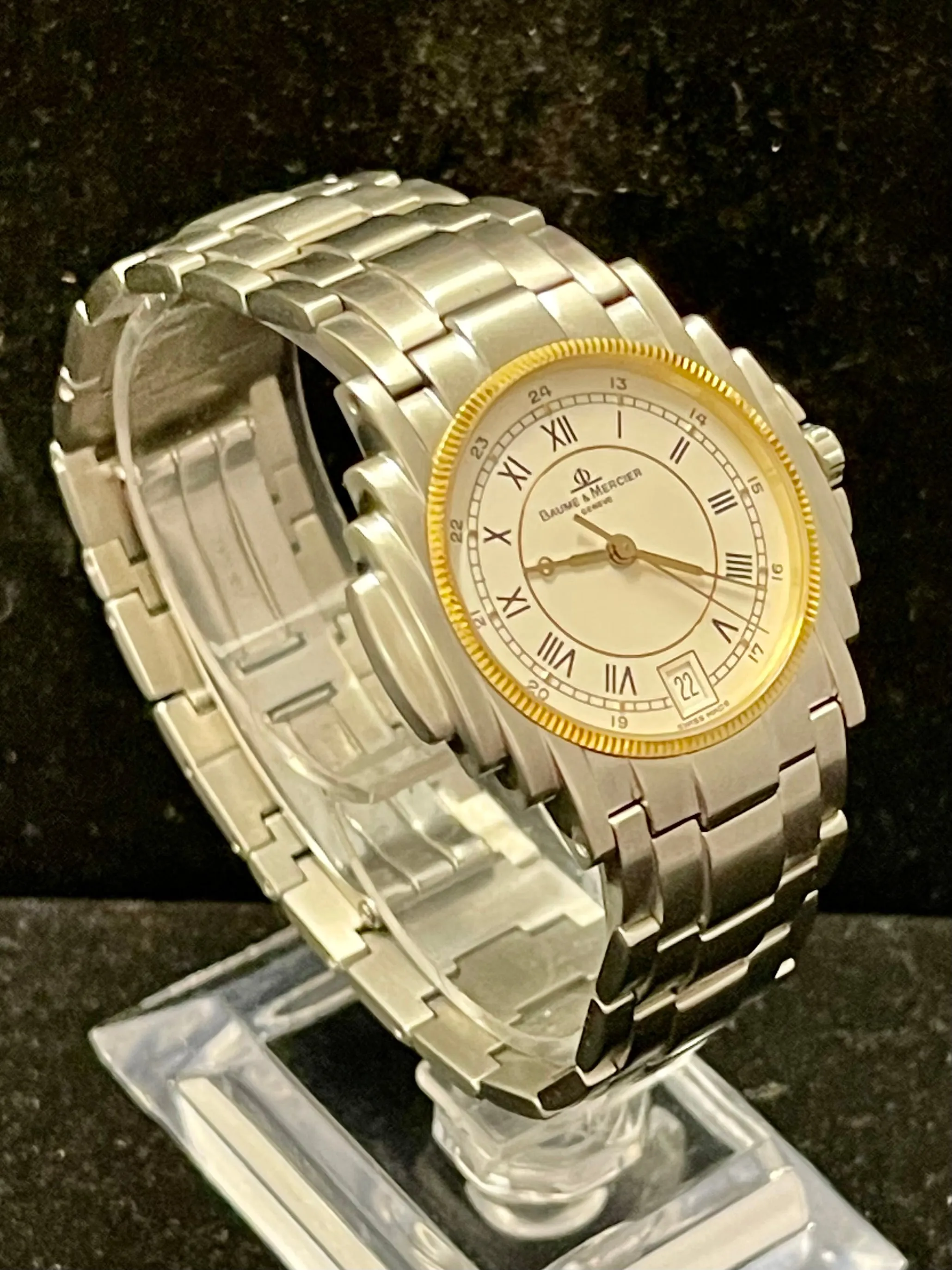 Baume & Mercier Chrysler Art Deco Designer SS & YGP Men's Watch - $10K APR w/COA