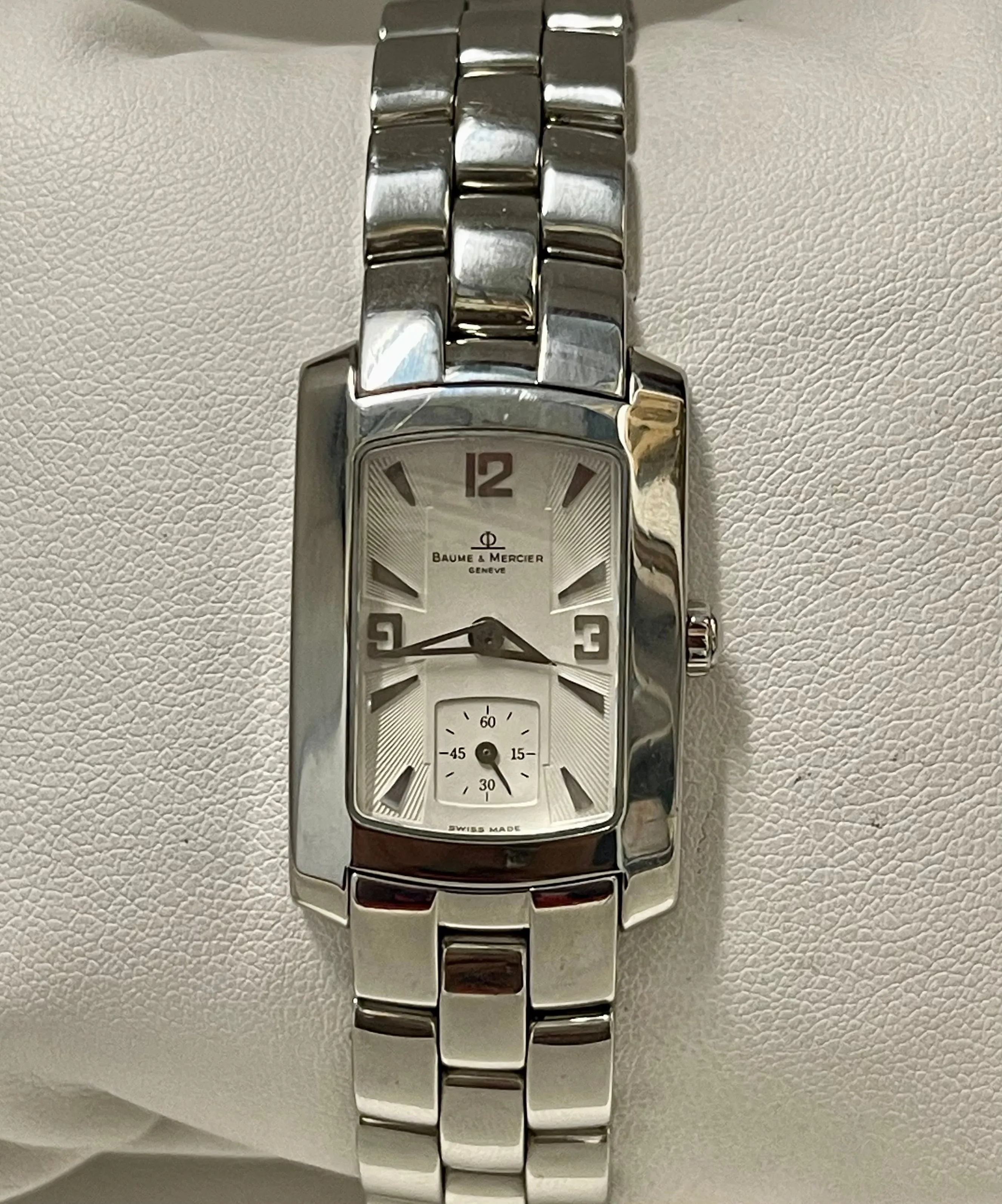 Baume & Mercier Large Tank Second Sub dial SS Men's Wrist Watch - $7K APR w/ COA