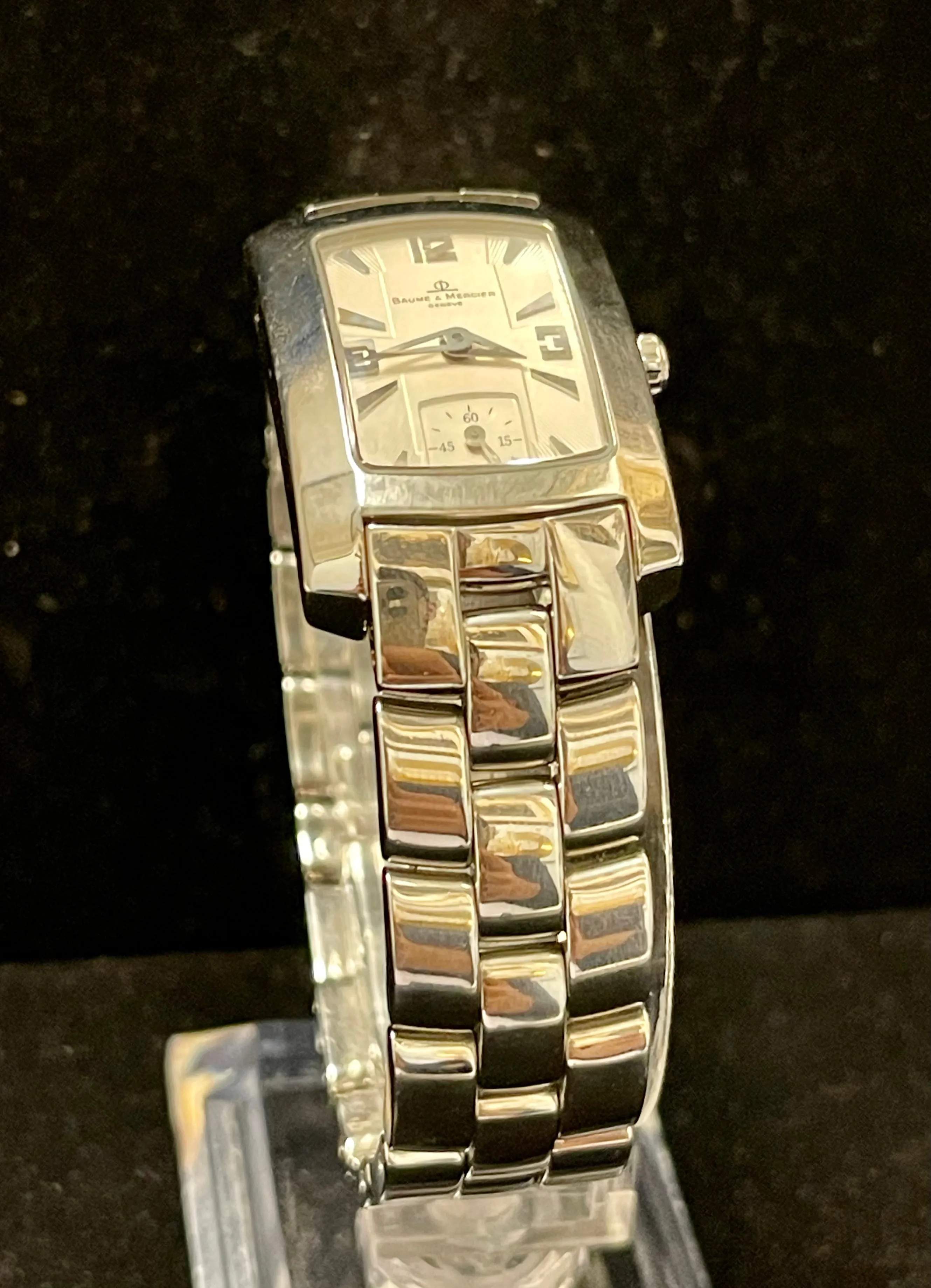 Baume & Mercier Large Tank Second Sub dial SS Men's Wrist Watch - $7K APR w/ COA