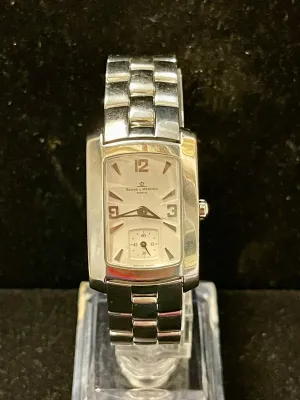Baume & Mercier Large Tank Second Sub dial SS Men's Wrist Watch - $7K APR w/ COA