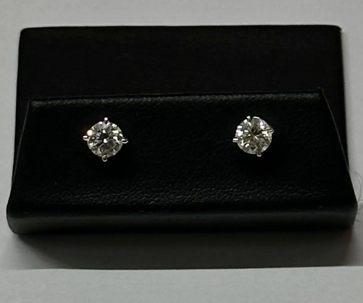 Beautiful Pair of Unisex 18K WG Diamond Screw back Earrings - $20K APR w CoA!!!!