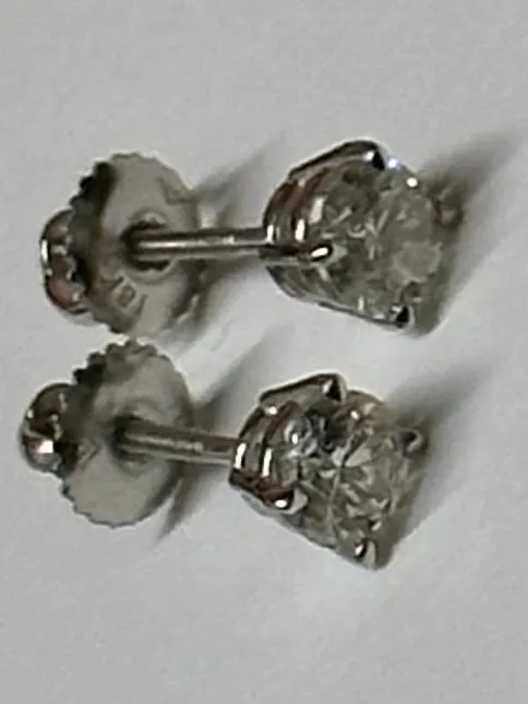 Beautiful Pair of Unisex 18K WG Diamond Screw back Earrings - $20K APR w CoA!!!!