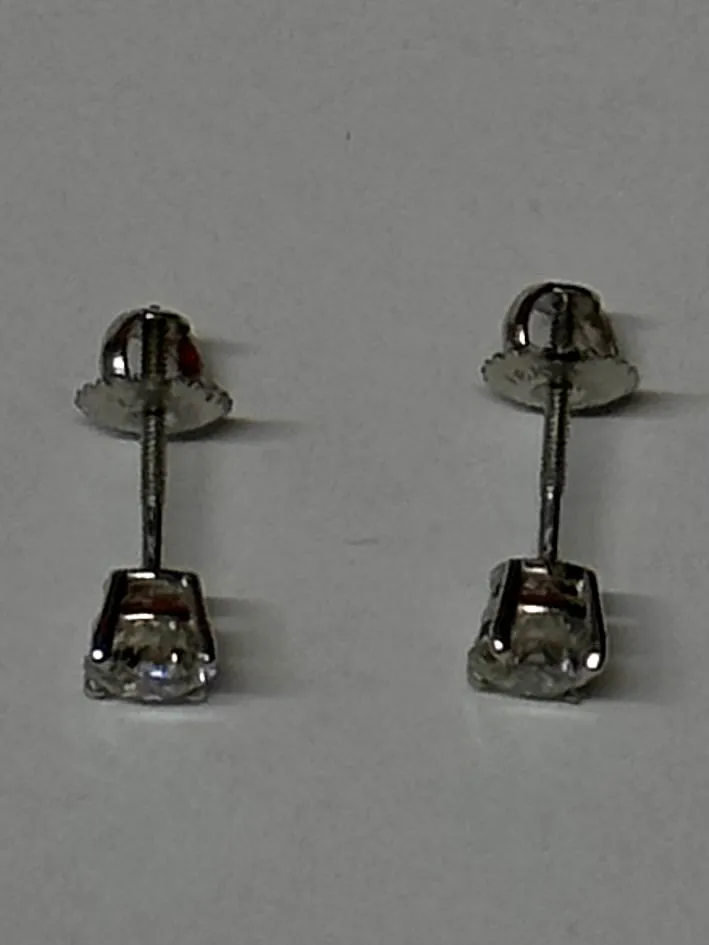 Beautiful Pair of Unisex 18K WG Diamond Screw back Earrings - $20K APR w CoA!!!!