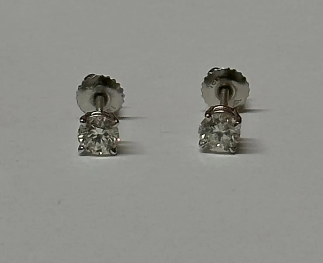 Beautiful Pair of Unisex 18K WG Diamond Screw back Earrings - $20K APR w CoA!!!!
