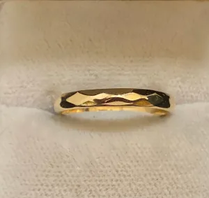 Beautiful Unique Solid Yellow Gold Geometric Band Ring - $2K Appraisal Value w/CoA}