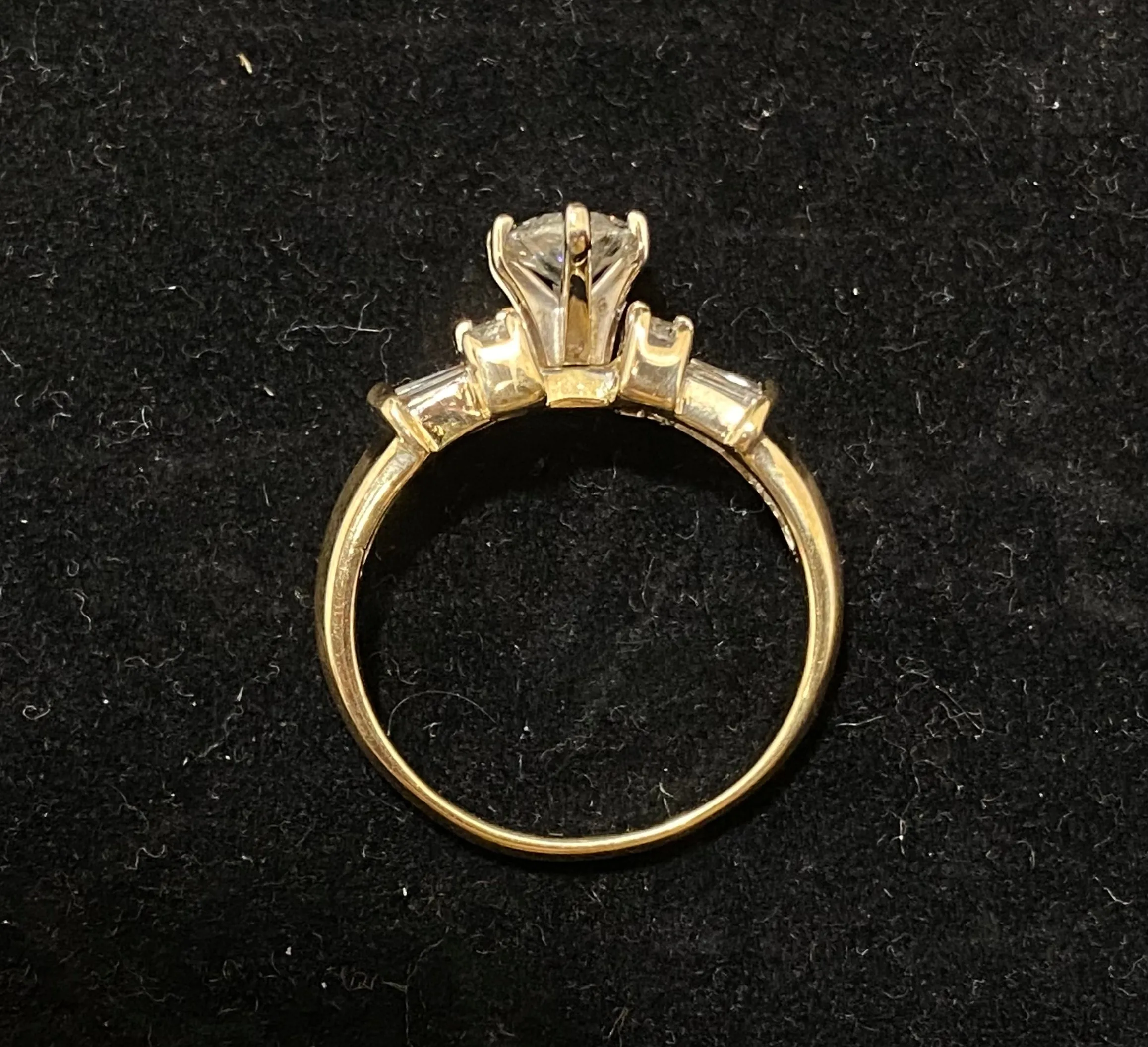 Beautiful Unique Solid Yellow Gold Marquise with Accent Diamond Ring - $35K Appraisal Value w/CoA}