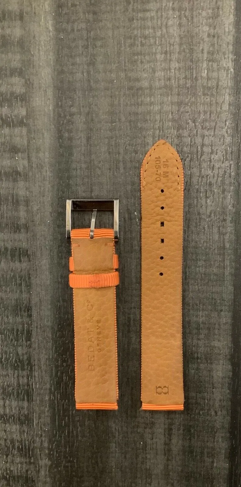 BEDAT & Co. Orange Satin and Leather Watch Strap - $500 APR VALUE w/ CoA! ✓