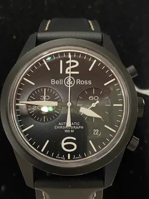 BELL & ROSS Chronograph, Steel, Men's Watch w/ Date Feature - $6K APR w/ COA!!!!