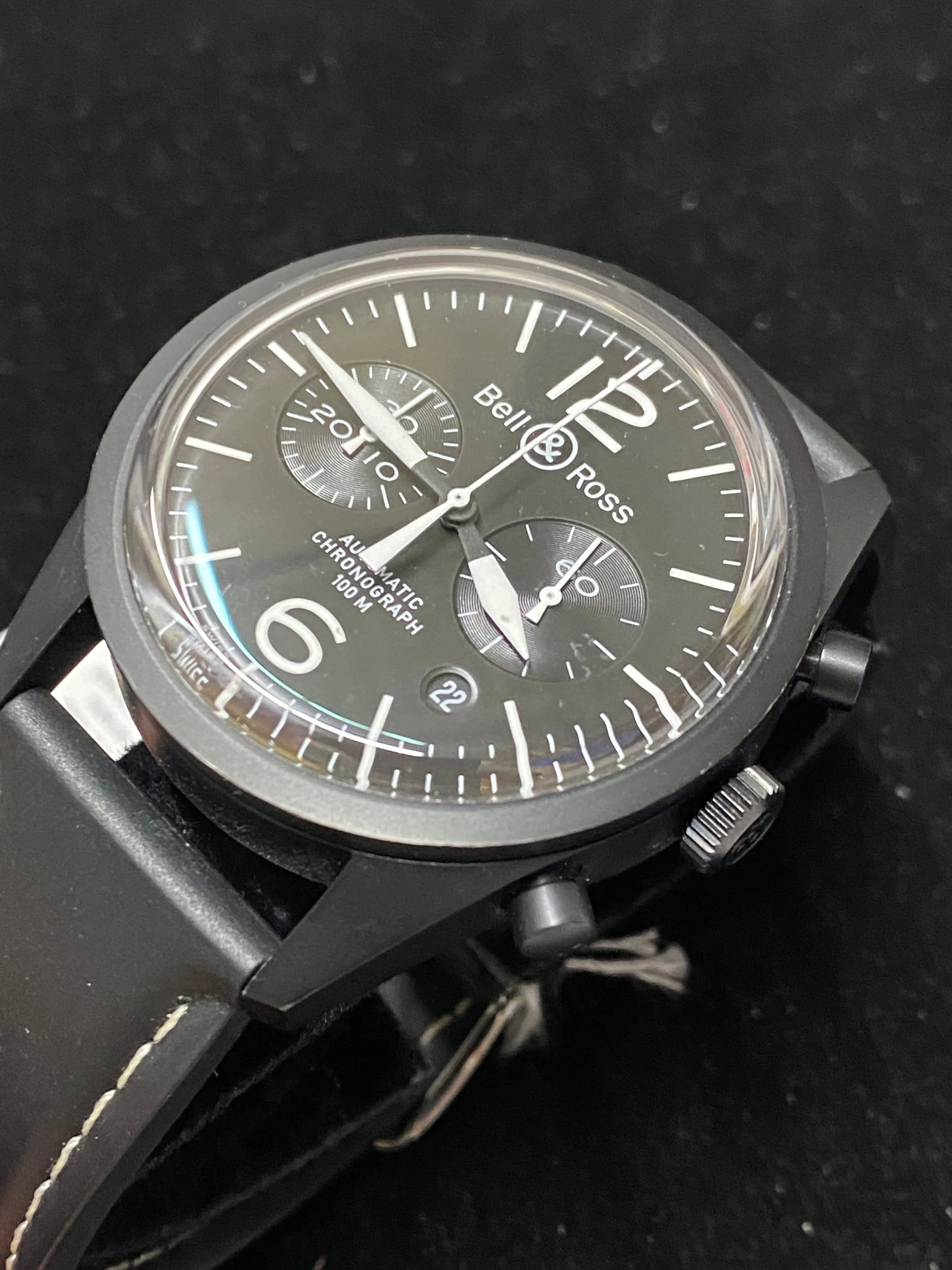 BELL & ROSS Chronograph, Steel, Men's Watch w/ Date Feature - $6K APR w/ COA!!!!