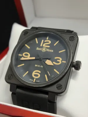 BELL & ROSS XL Limited Edition Black PVD Steel Tang Buckle- $8K APR Value w/ CoA