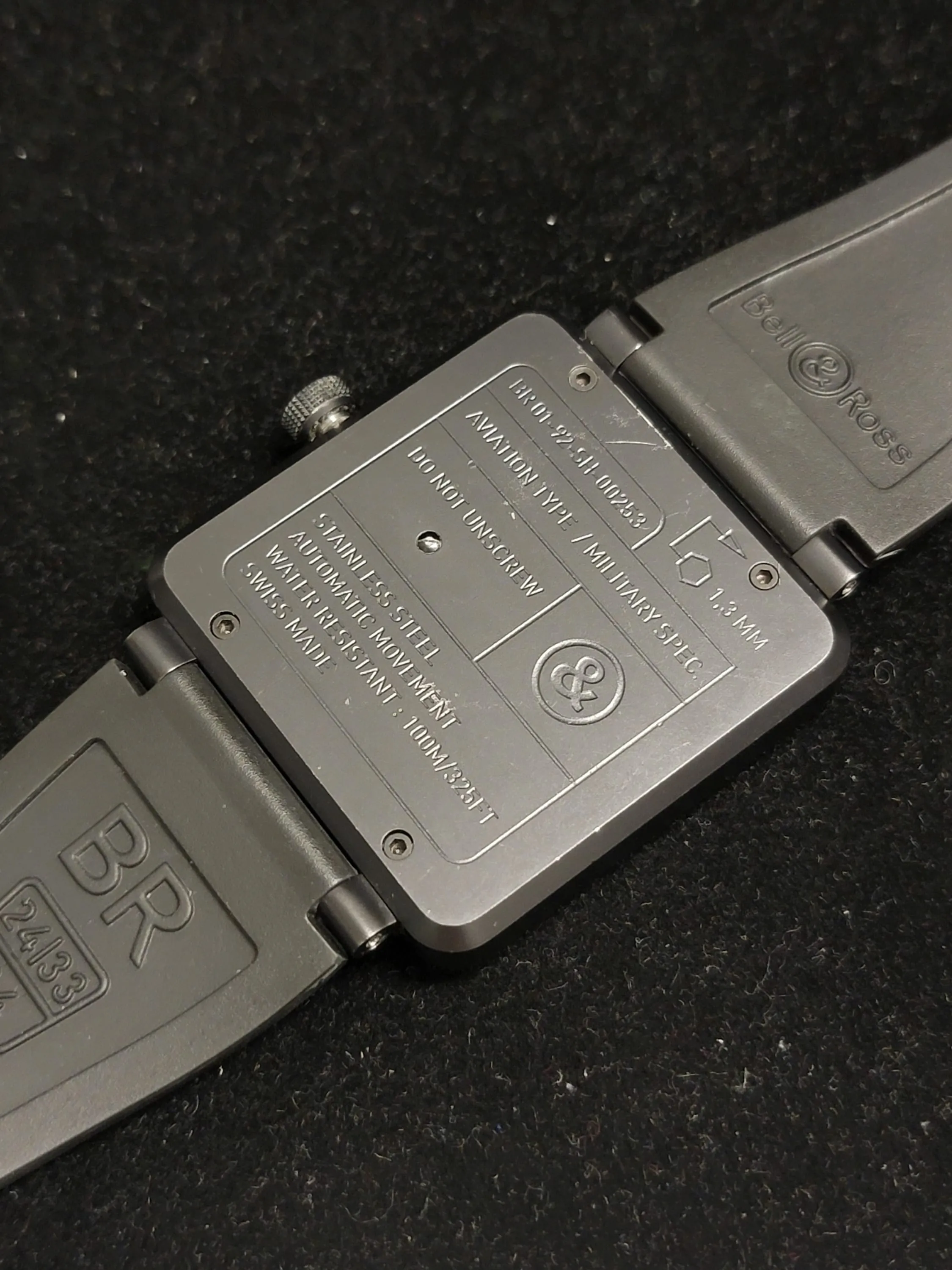 BELL & ROSS XL Limited Edition Black PVD Steel Tang Buckle- $8K APR Value w/ CoA