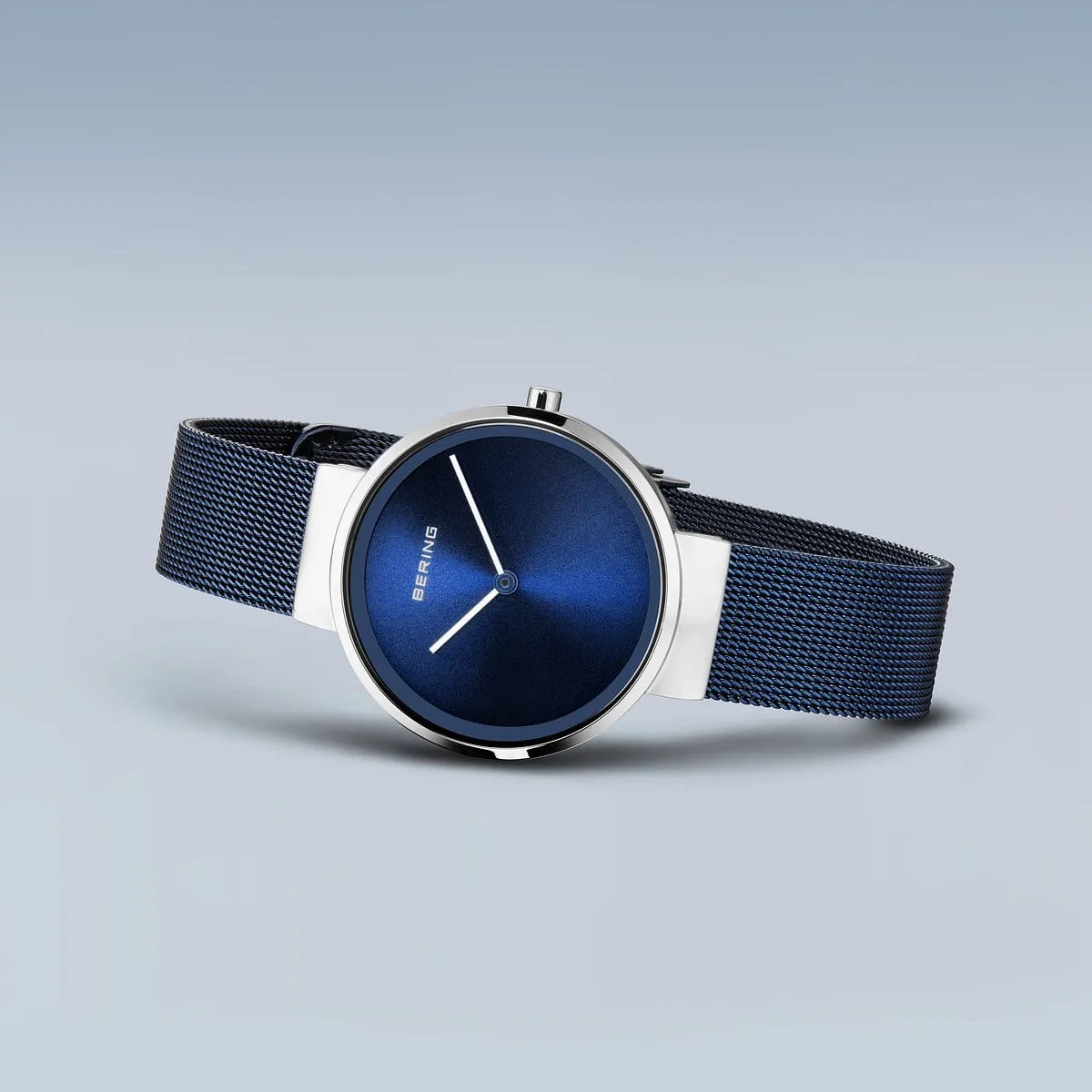 Bering Ladies Classic Blue Mesh Watch