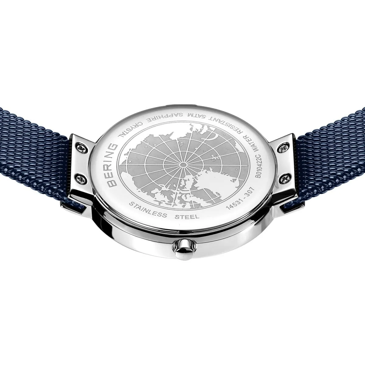 Bering Ladies Classic Blue Mesh Watch
