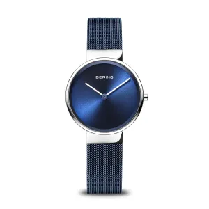 Bering Ladies Classic Blue Mesh Watch