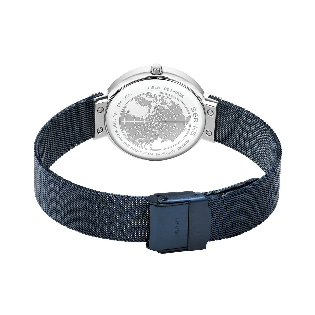 Bering Ladies Classic Blue Mesh Watch