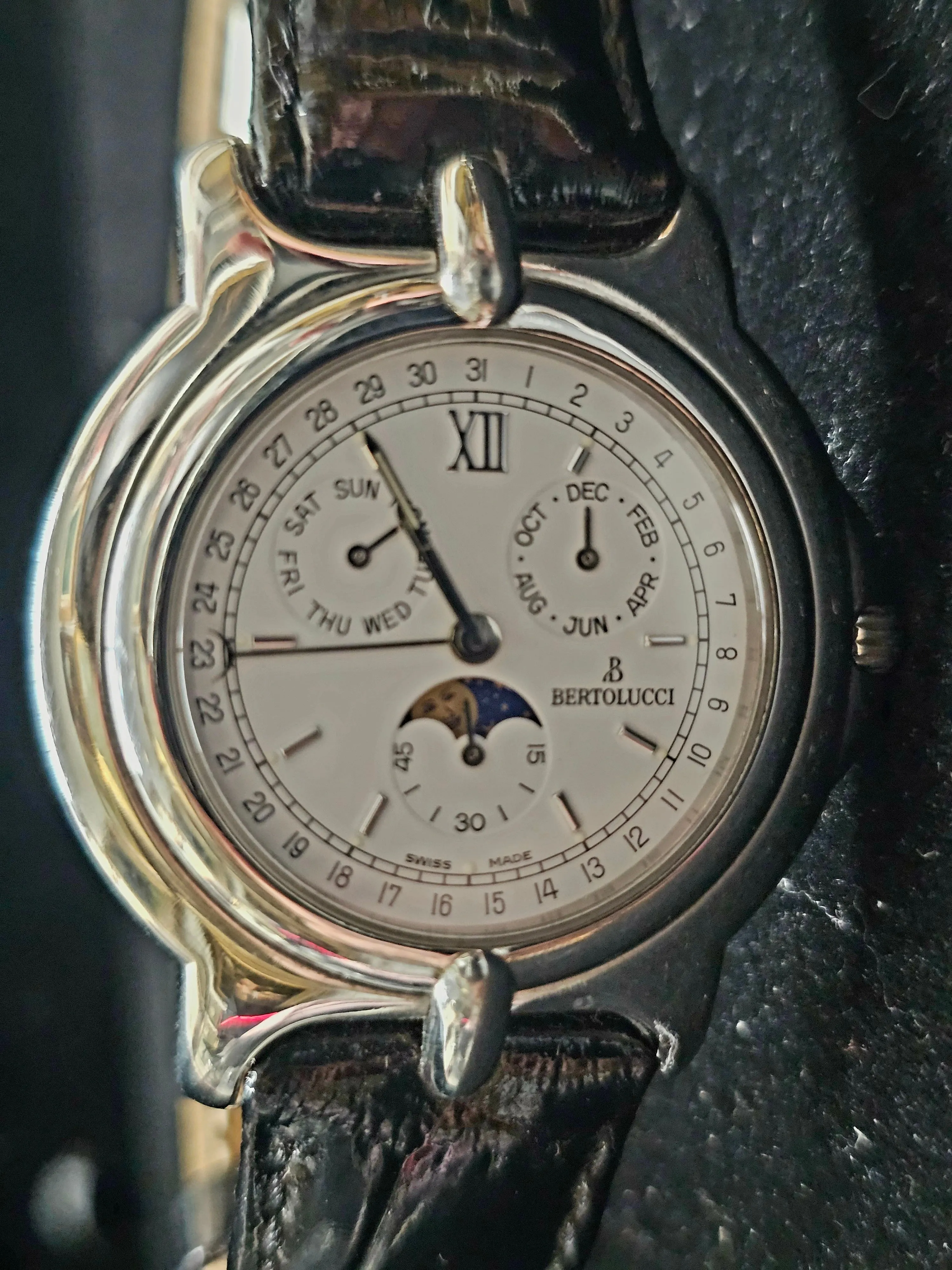BERTOLUCCI SS Ref225 805041 Triple Calendar Moonphase MensWatch- $15K APR w/ COA