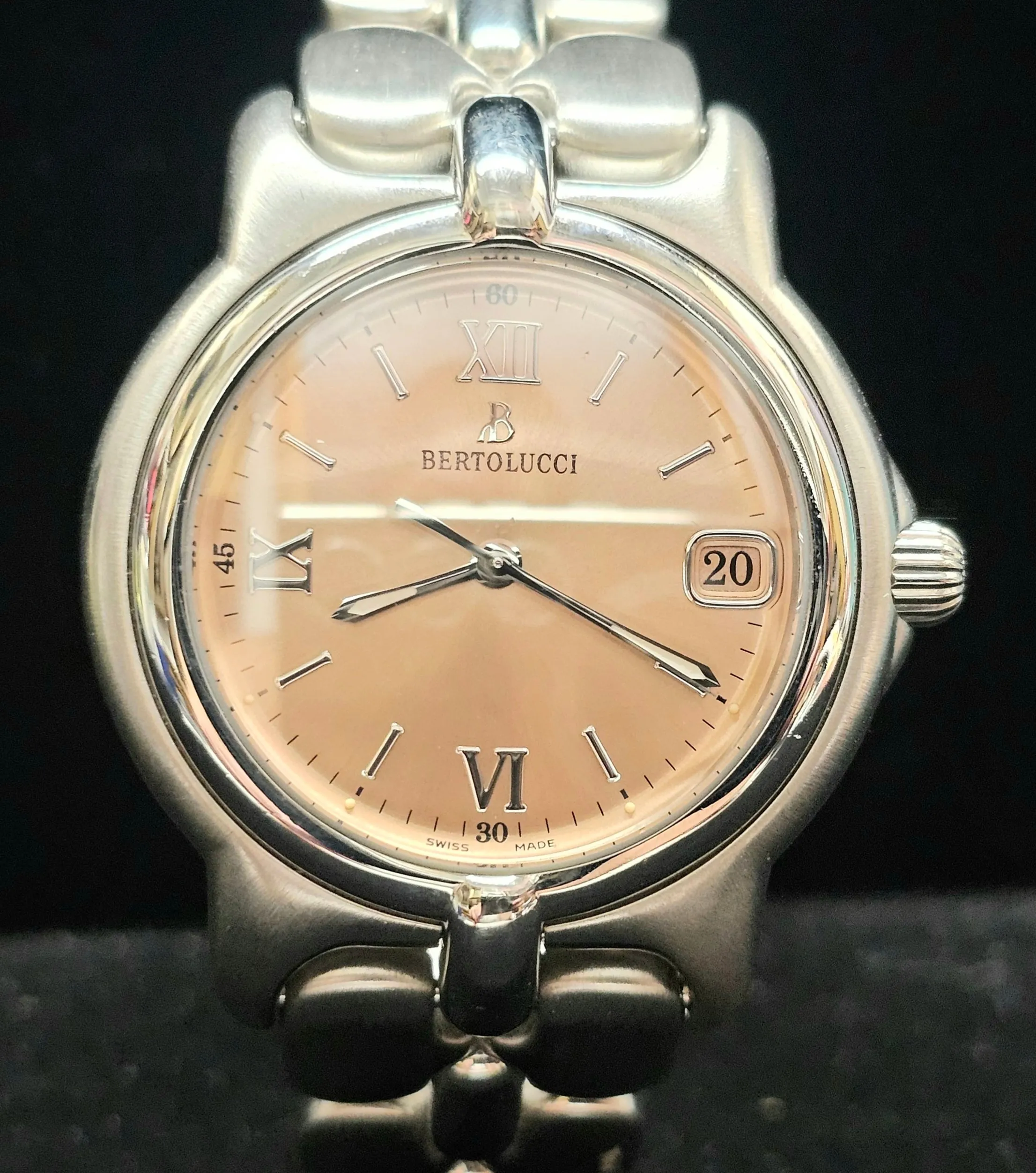 BERTOLUCCI SS Unique Pink Salmon Dial Brand New Men's Watch! - $8K APR w/ COA!!!
