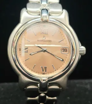 BERTOLUCCI SS Unique Pink Salmon Dial Brand New Men's Watch! - $8K APR w/ COA!!!