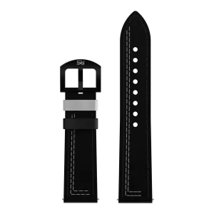 Black & White Leather Strap (Adjustable)