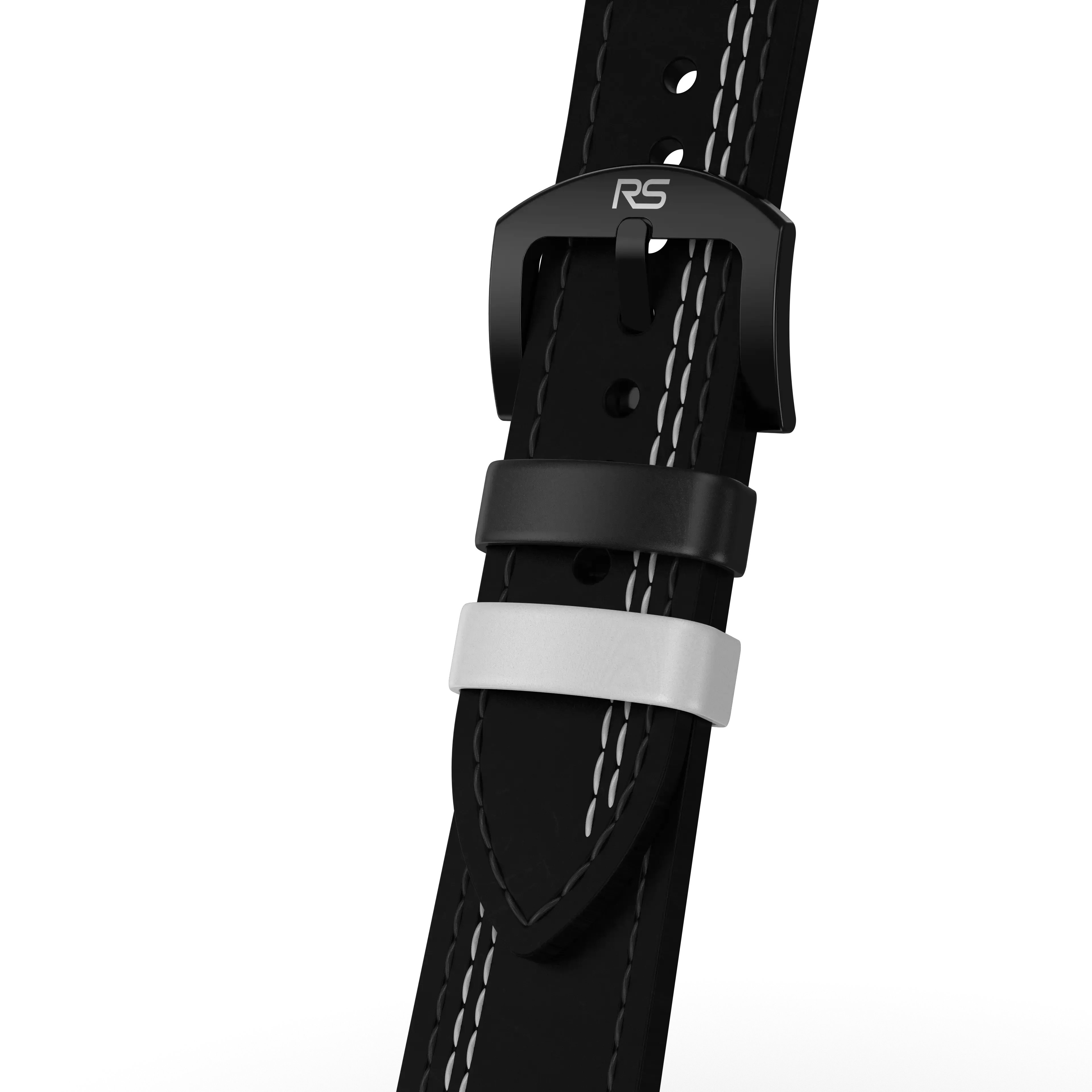 Black & White Leather Strap (Adjustable)