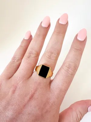 Black Vintage Power Ring