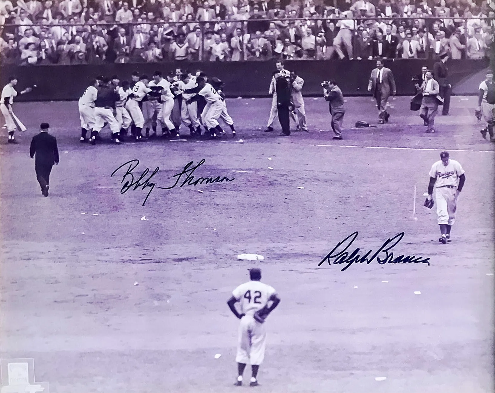 BOBBY THOMSON & RALPH BRANCA C.1990s Autographed Photograph - $3K APR w/ CoA