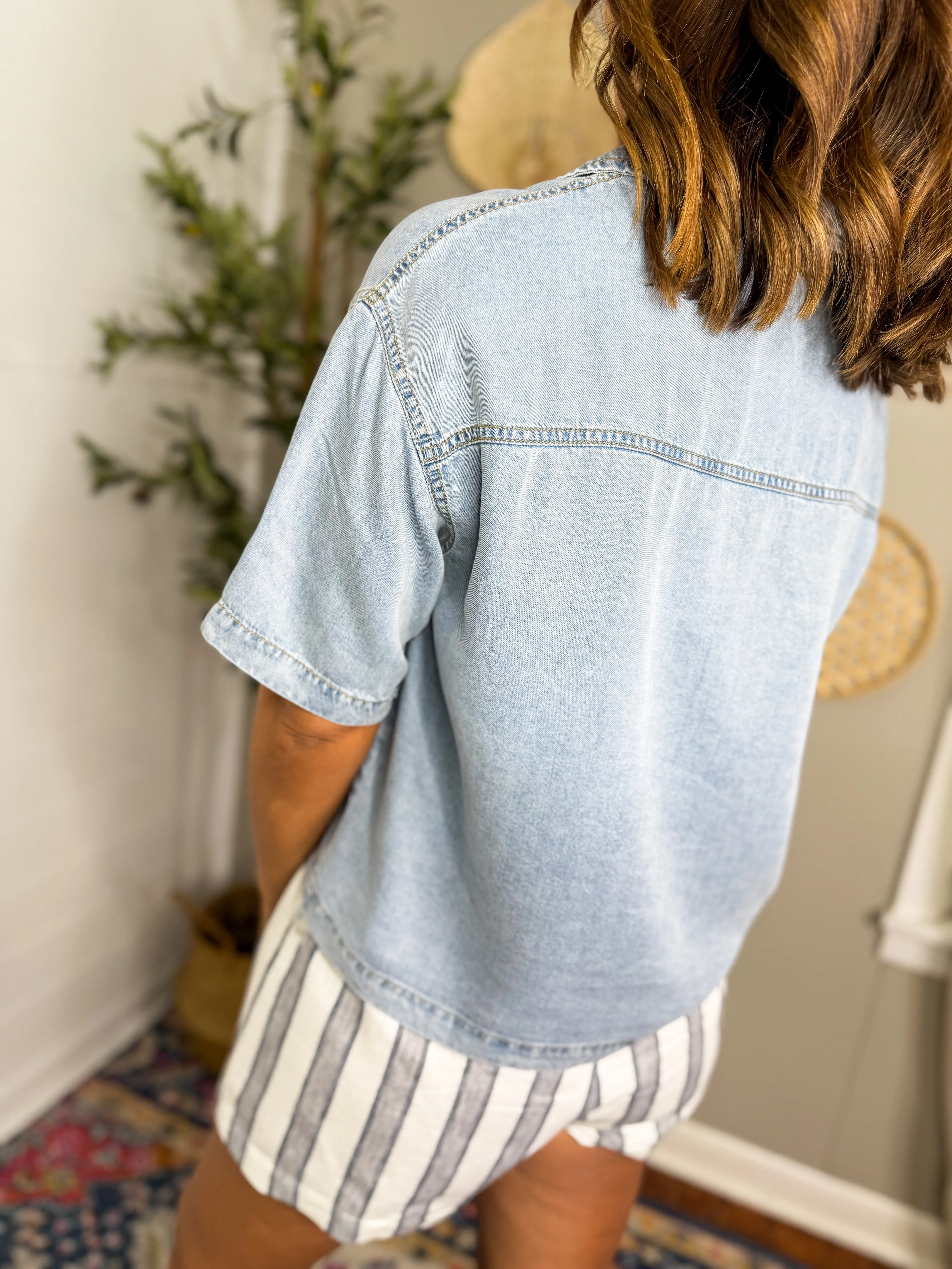 Boxy Denim Shirt