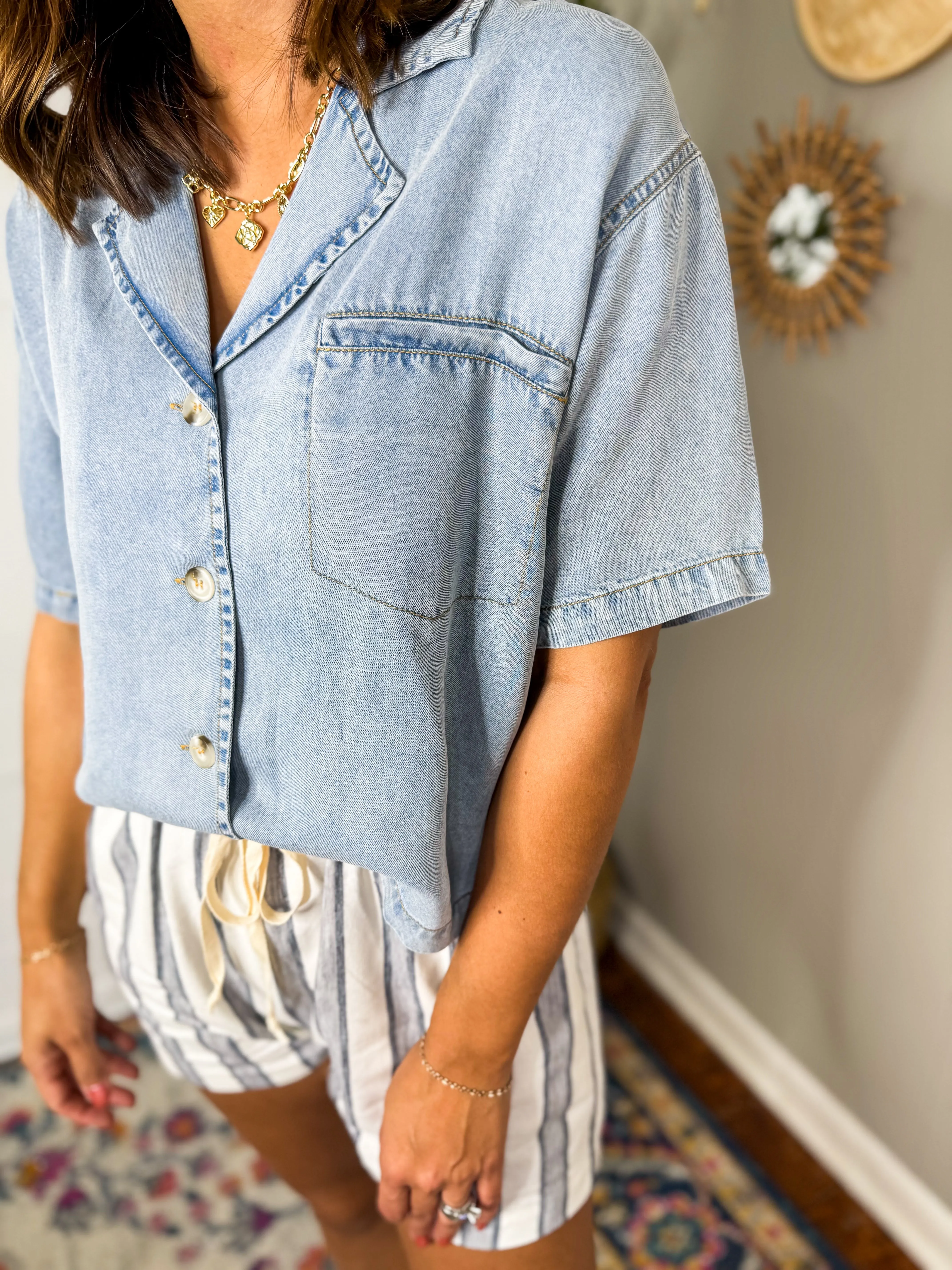 Boxy Denim Shirt